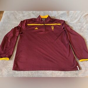 Adidas Maroon and Yellow Pullover